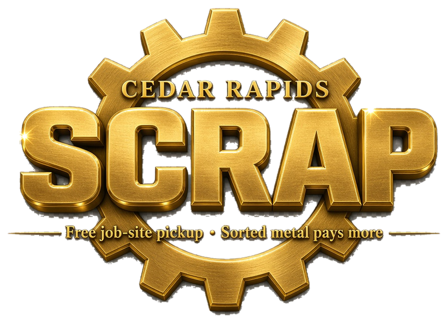 Cedar Rapids Scrap logo — scrap metal free job-site pickup for contractors in Cedar Rapids Iowa ZIP 52404